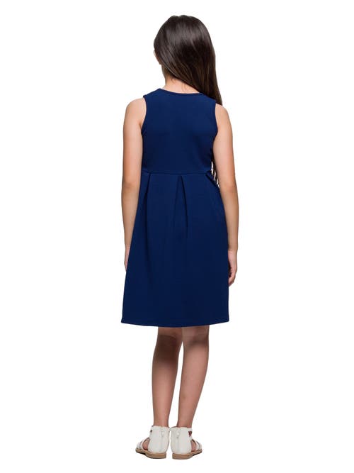 24sevenkid Sleeveless Pleated Party Dress In Blue