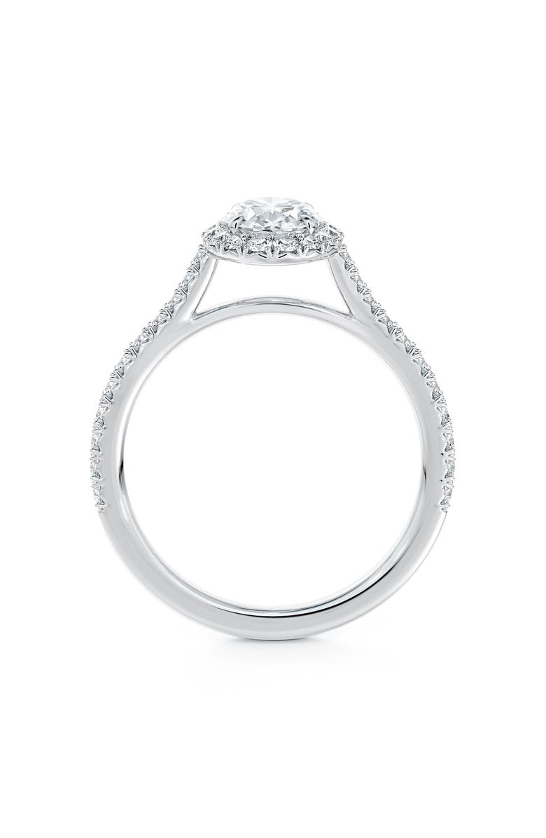 De Beers Forevermark Center of My Universe<sup>®</sup> Oval Halo Engagement Ring with Diamond Band, Alternate, color,