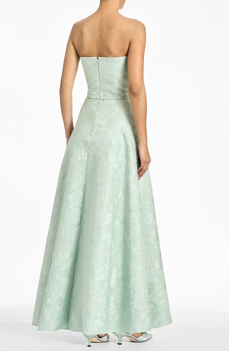 SACHIN BABI Darian Floral Jacquard Strapless Gown, Alternate, color, Celadon