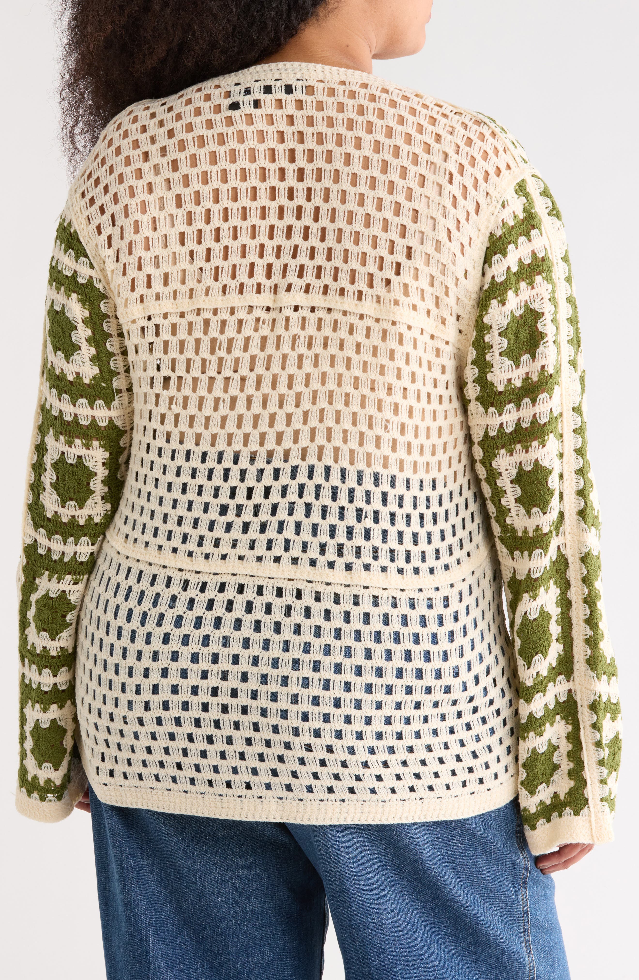 Crochet Square Open Knit Cardigan - image 4
