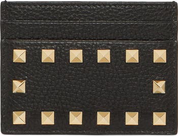 【関税&送料込】Valentino Garavani Rockstud Leather Cardhold Valentino Garavani Rockstud Leather Card Holder | Nordstrom