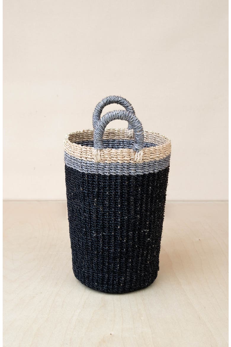 Cylinder Vase Basket with Handles, Alternate, color, Black