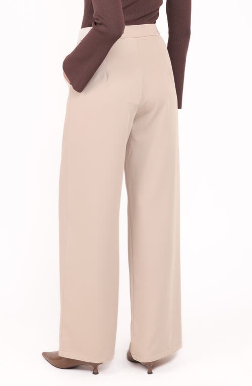 Petal And Pup Petal & Pup Ana Pleated Wide Leg Pants In Neutral