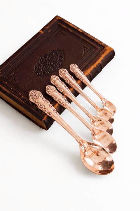 Vintage Inspired Copper Measuring Spoons (Set of 5)