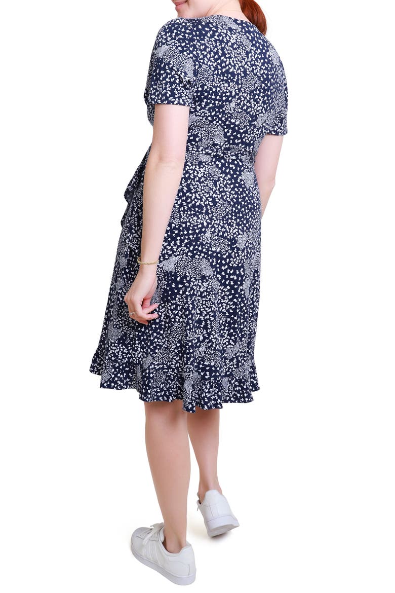 Ingird & Isabel® Floral Maternity/Nursing Wrap Dress, Alternate, color, NAVY DITSY