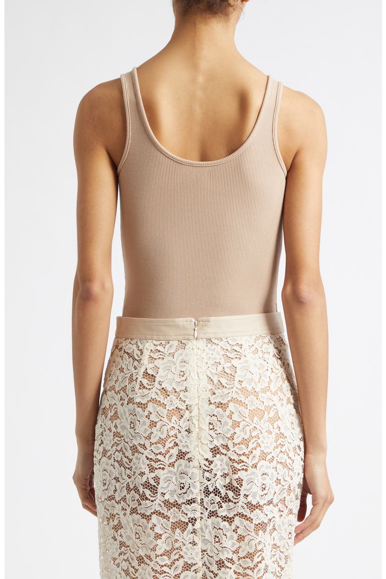 Nica Scoop Neck Tank Bodysuit, Alternate, color, CAPPUCCINO
