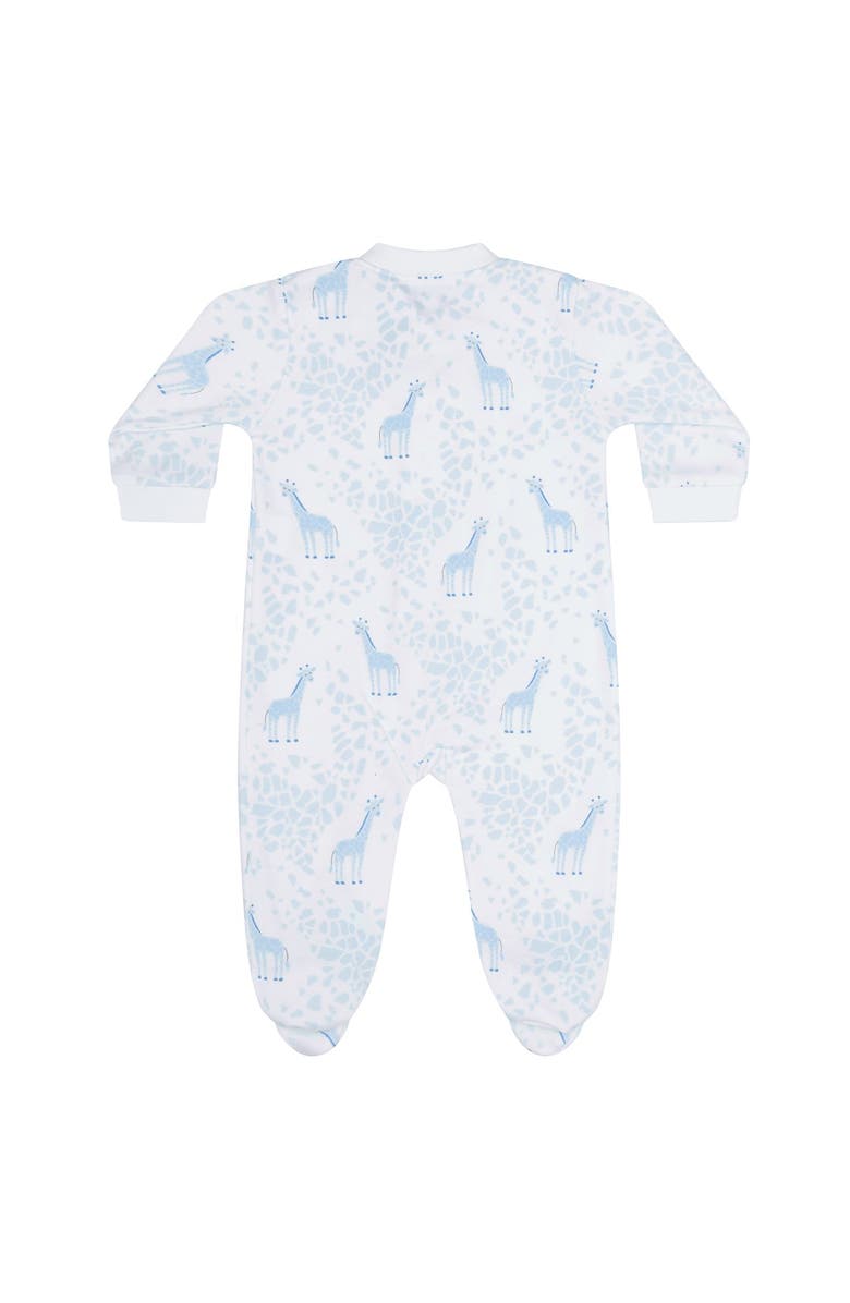 Nellapima Blue Giraffe Print Zipper Footie - Baby, Alternate, color, Blue