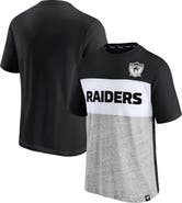 FANATICS Men's Fanatics Branded Black/Heathered Gray Las Vegas Raiders Throwback Colorblock T-Shirt