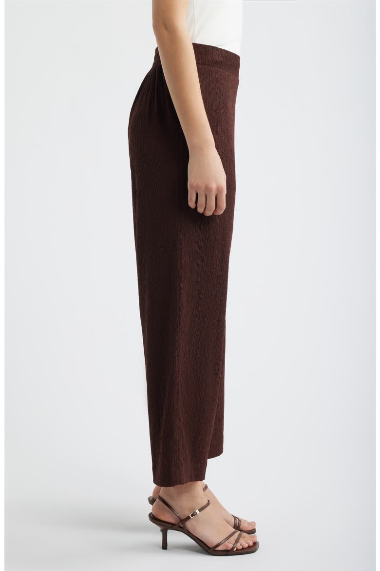Crinkle Ankle Wide Leg Pants, Alternate, color, DARK CHOCOLATE