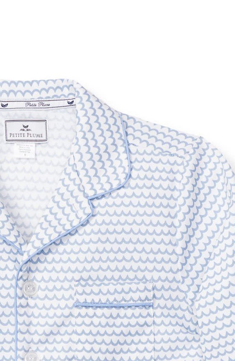 Petite Plume La Mer Two-Piece Long Sleeve Pajamas, Alternate, color, Blue