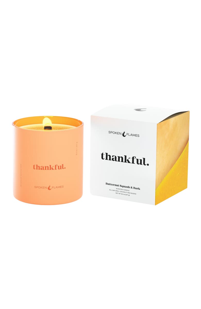 Spoken Flames Thankful Candle, Alternate, color, Peach