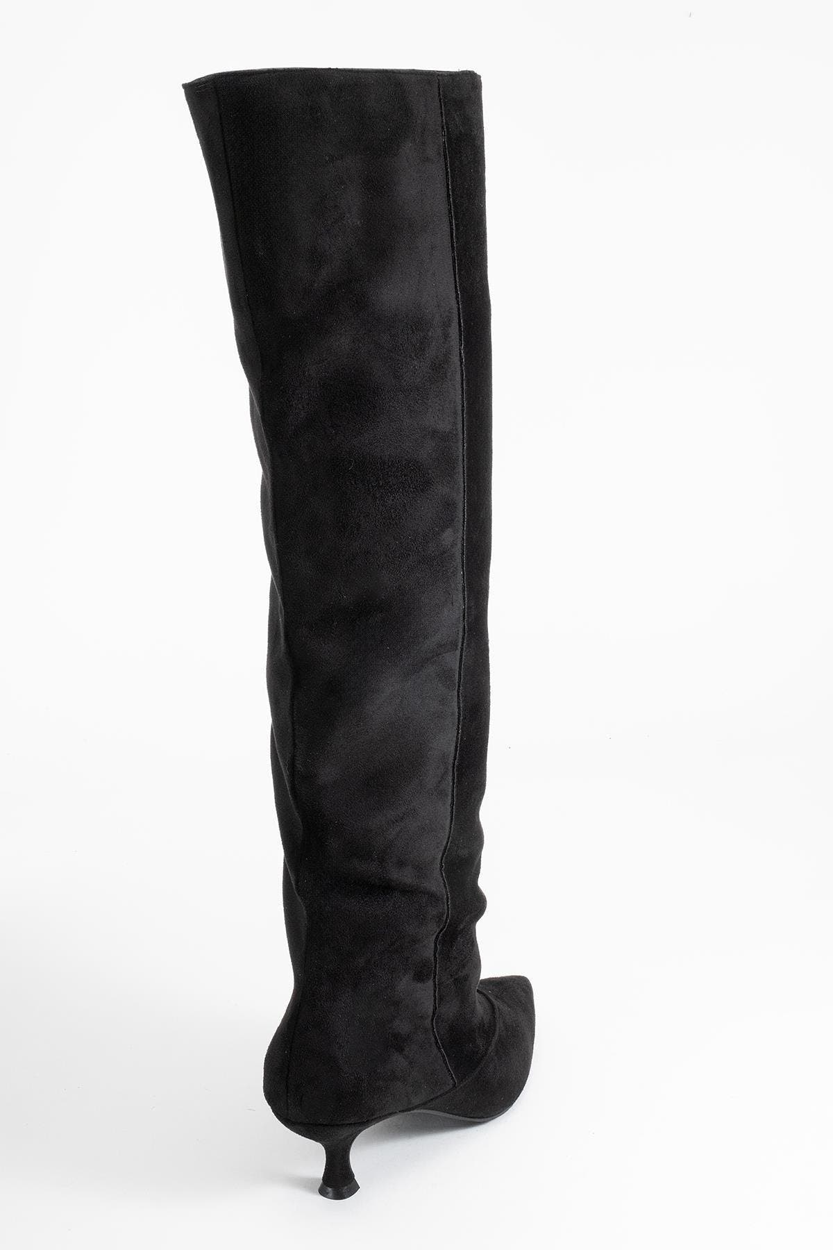 Zach Over the Knee Boot, Alternate, color, Black Suede Faux Leather