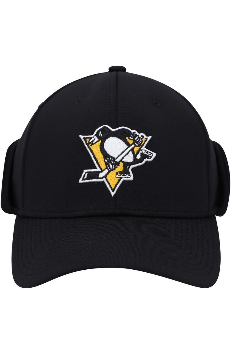 adidas Men's adidas Black Pittsburgh Penguins Earflap Flex Hat, Alternate, color,