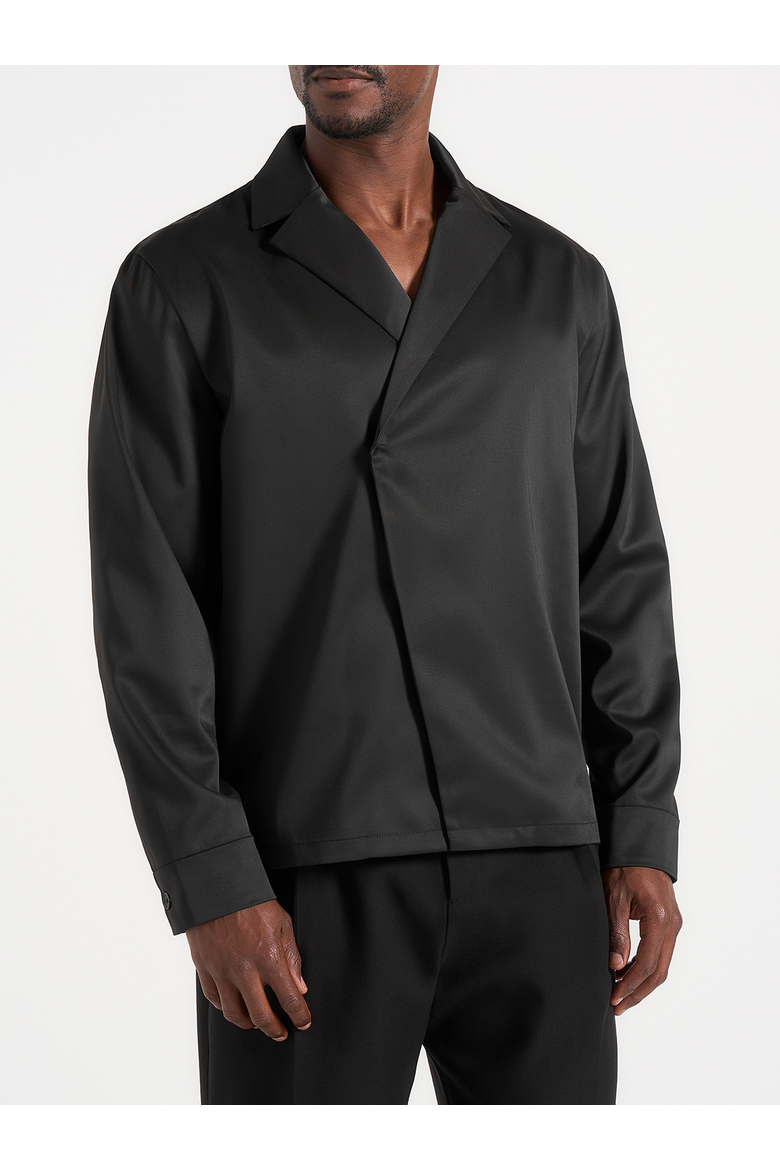 Alban Tailored Double Breasted Shirt, Alternate, color, Black