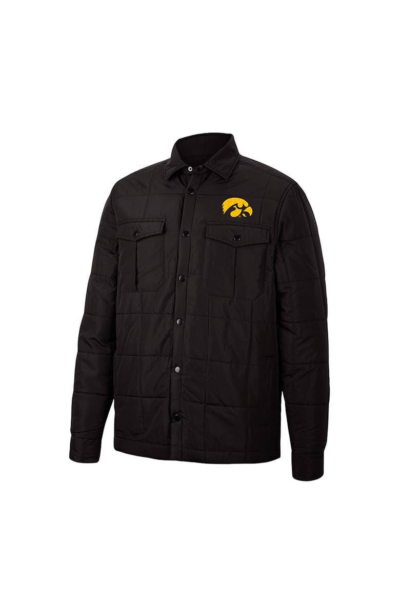 COLOSSEUM Men's Colosseum Black Iowa Hawkeyes Detonate Quilted Full-Snap Jacket, Alternate, color, 