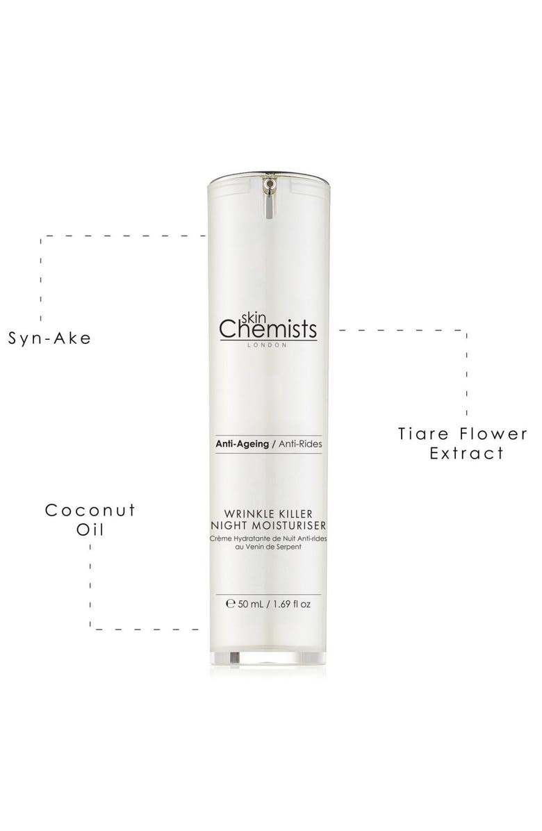 SKINCHEMISTS Wrinkle Killer Anti-Ageing Night Moisturiser 50ml for Loss of Firmness, Fine Lines & Wrinkles, Alternate, color, White