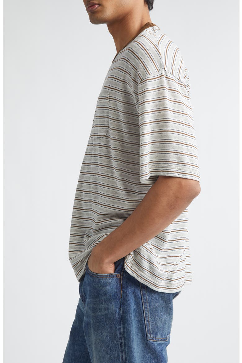 Mondo Border Stripe Pocket Wool & Cotton T-Shirt (Men) | Nordstrom