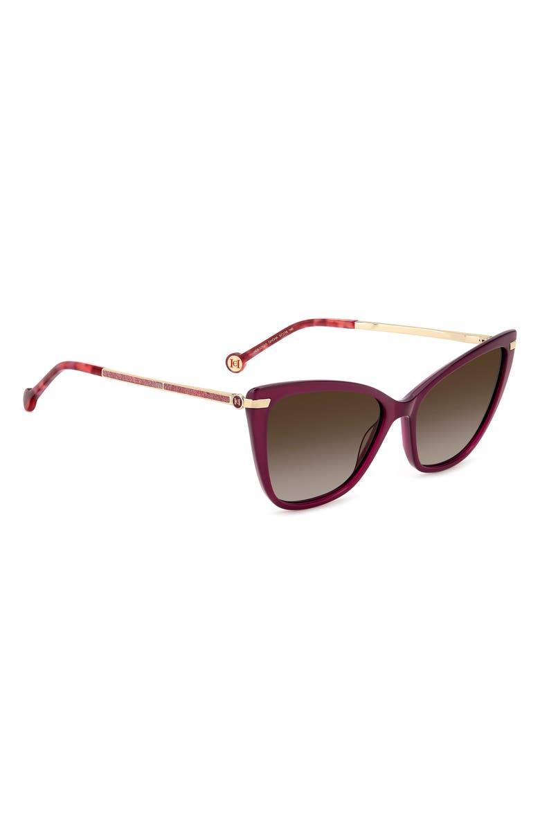 Carolina Herrera 57mm Cat Eye Sunglasses, Alternate, color, Cyclamen