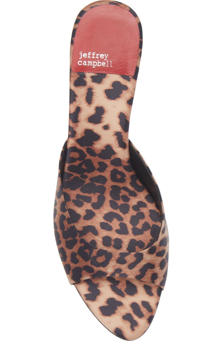 Jeffrey Campbell Spy-Kid Slide Sandal, Alternate, color, Beige Black Cheetah Satin