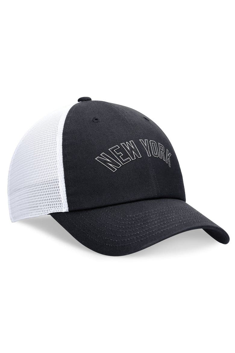 Men's Nike Navy New York Yankees Evergreen Wordmark Trucker Adjustable Hat, Alternate, color, Navy