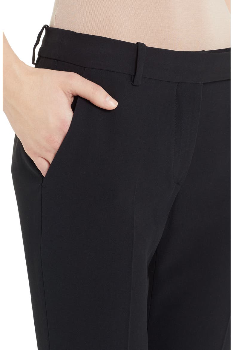 Alexander McQueen Leaf Crepe Slim Bootcut Pants, Alternate, color, BLACK