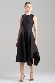 N Natori Cotton Blend Woven Sleeveless Assymetric Dress
