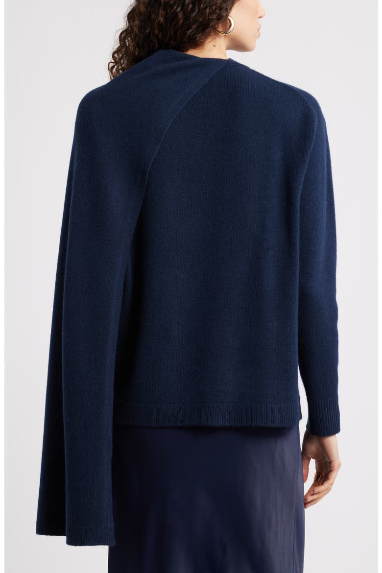 Scarf Collar Wool & Cashmere Sweater, Alternate, color, NAVY NIGHT