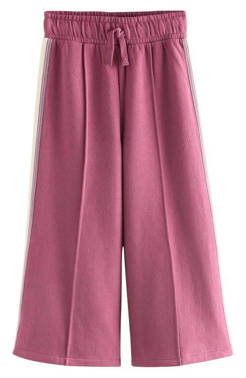 Next Kids' Side Stripe Wide Leg Sweatpants In Pink