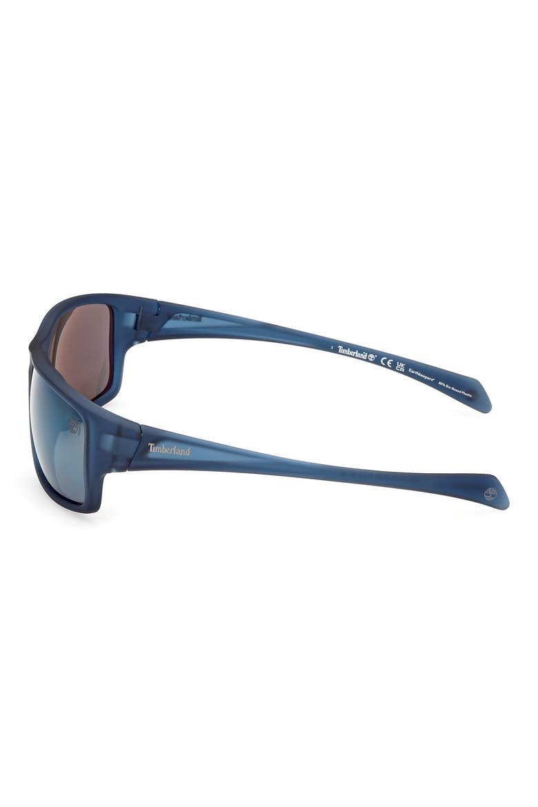 61mm Sunglasses, Alternate, color, MATTE BLUE / SMOKE POLARIZED