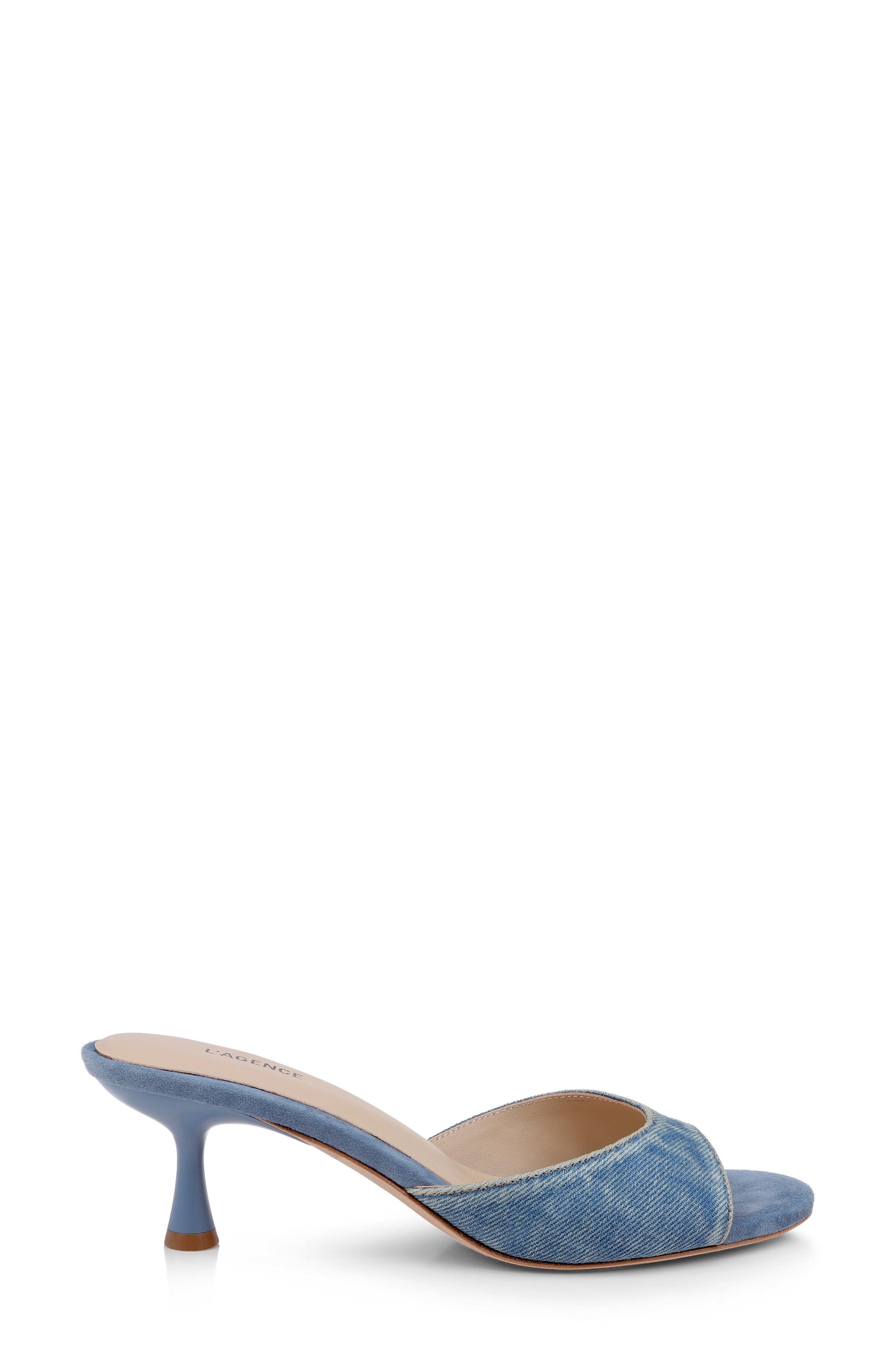 L'AGENCE Arleen Slide Sandal, Alternate, color, Light Denim