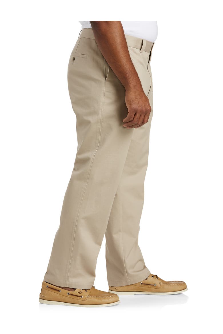 Big & Tall Flat-Front Twill Pants, Alternate, color, KHAKI