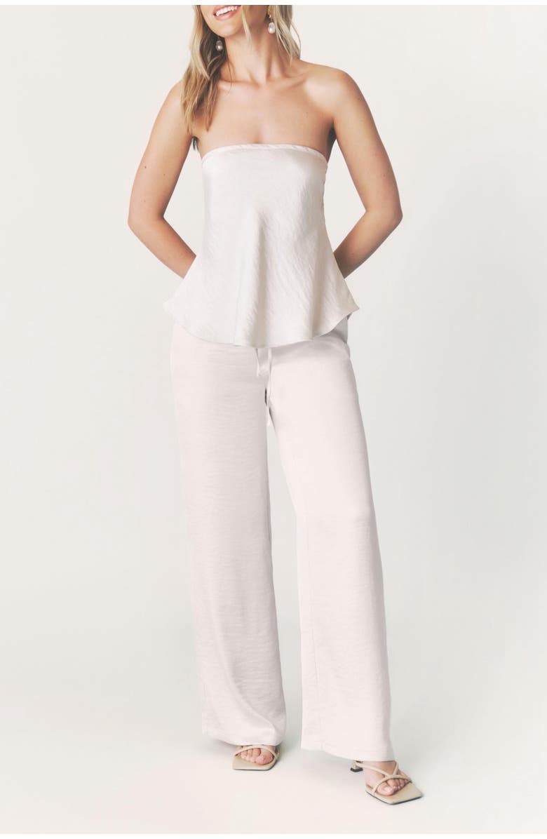 Six Stories Cleo Tie Waist Satin Pants, Alternate, color, Oyster