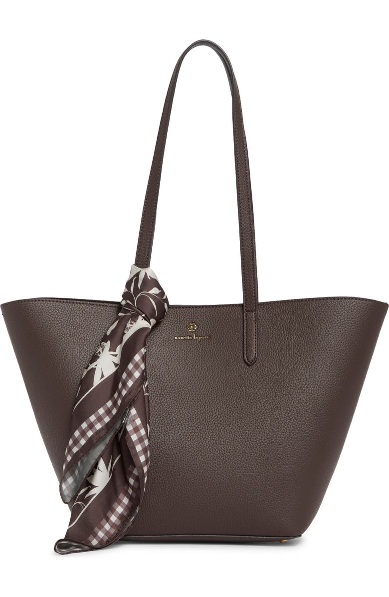 Nanette Lepore Scarf Tulip Tote with Dome Crossbody Bag, Main, color, Maple-Natural-Maple Fleur