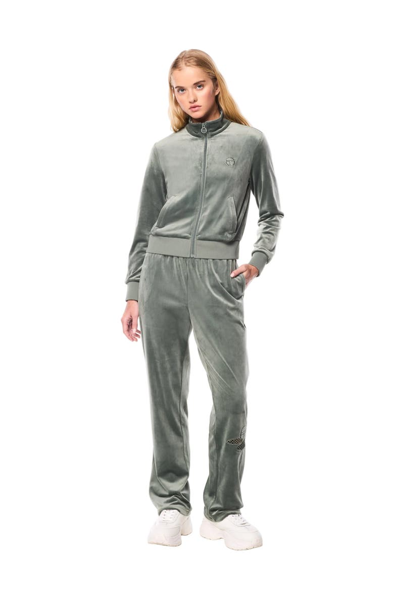 Sergio Tacchini Nuvola Velour Track Jacket, Main, color, Agave Green
