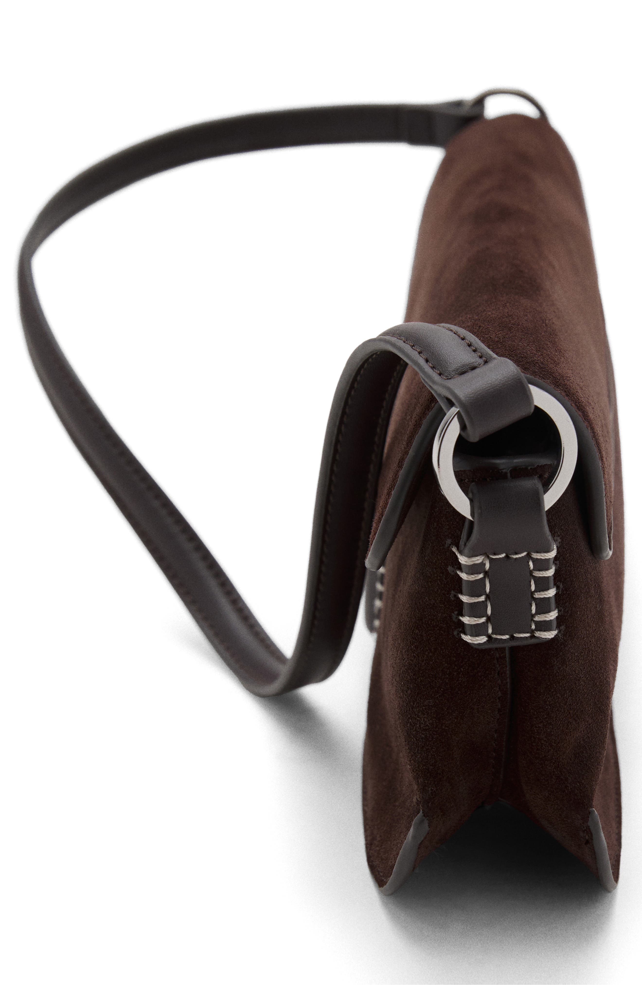 MANGO Suede Shoulder Bag, Alternate, color, 