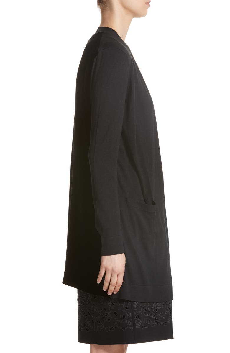 Lafayette 148 New York Velvet Back Cardigan, Alternate, color, 