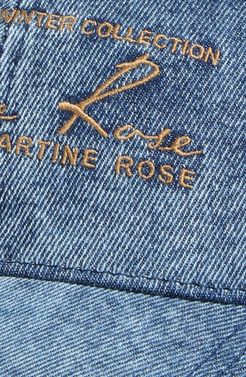 Shop Martine Rose Signature Embroidered Denim Baseball Cap In Blue