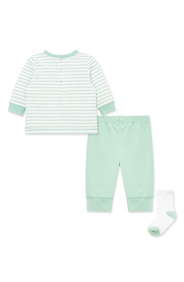 Little Me Safari Shirt, Joggers & Socks Set, Alternate, color, Green