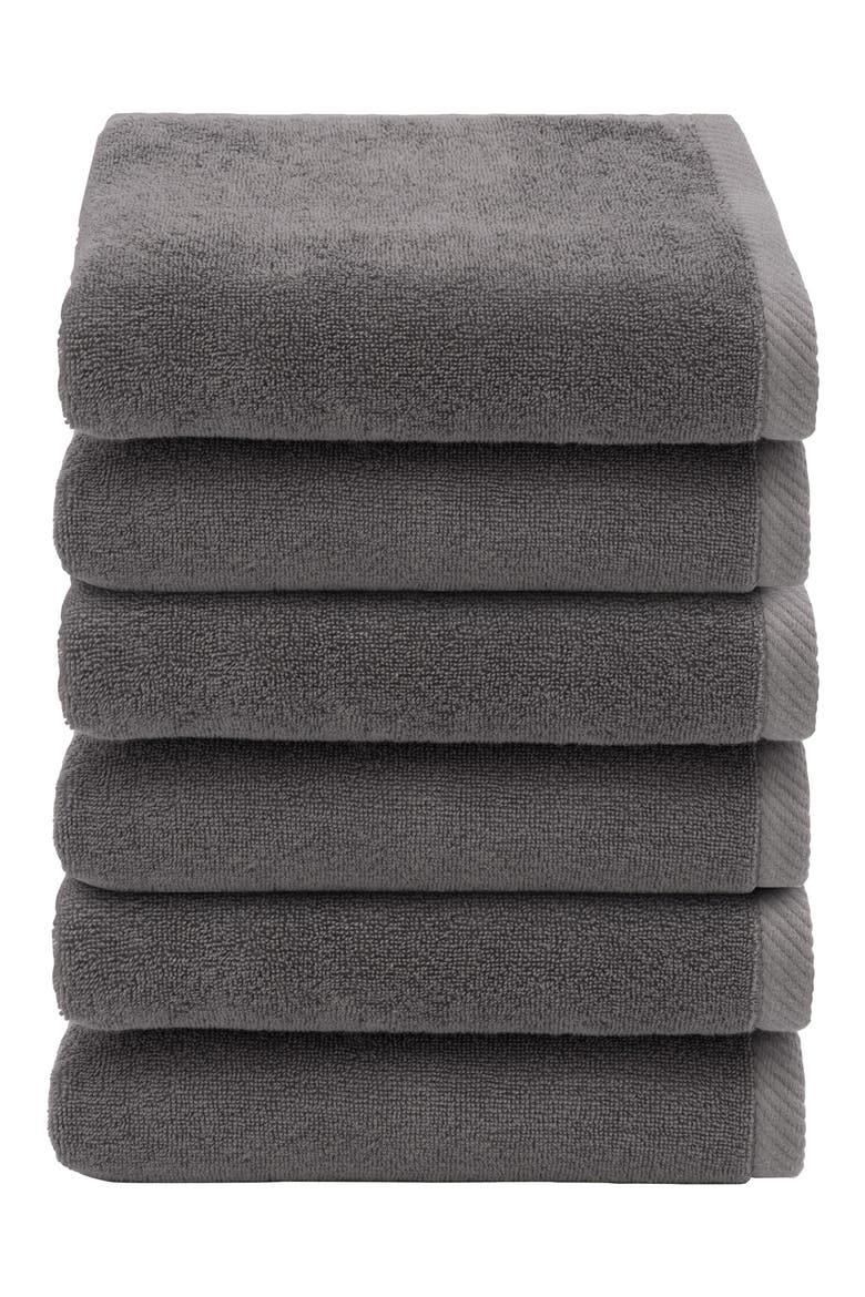 6-Pack Ediree Cotton Hand Towel Set, Alternate, color, CHARCOAL