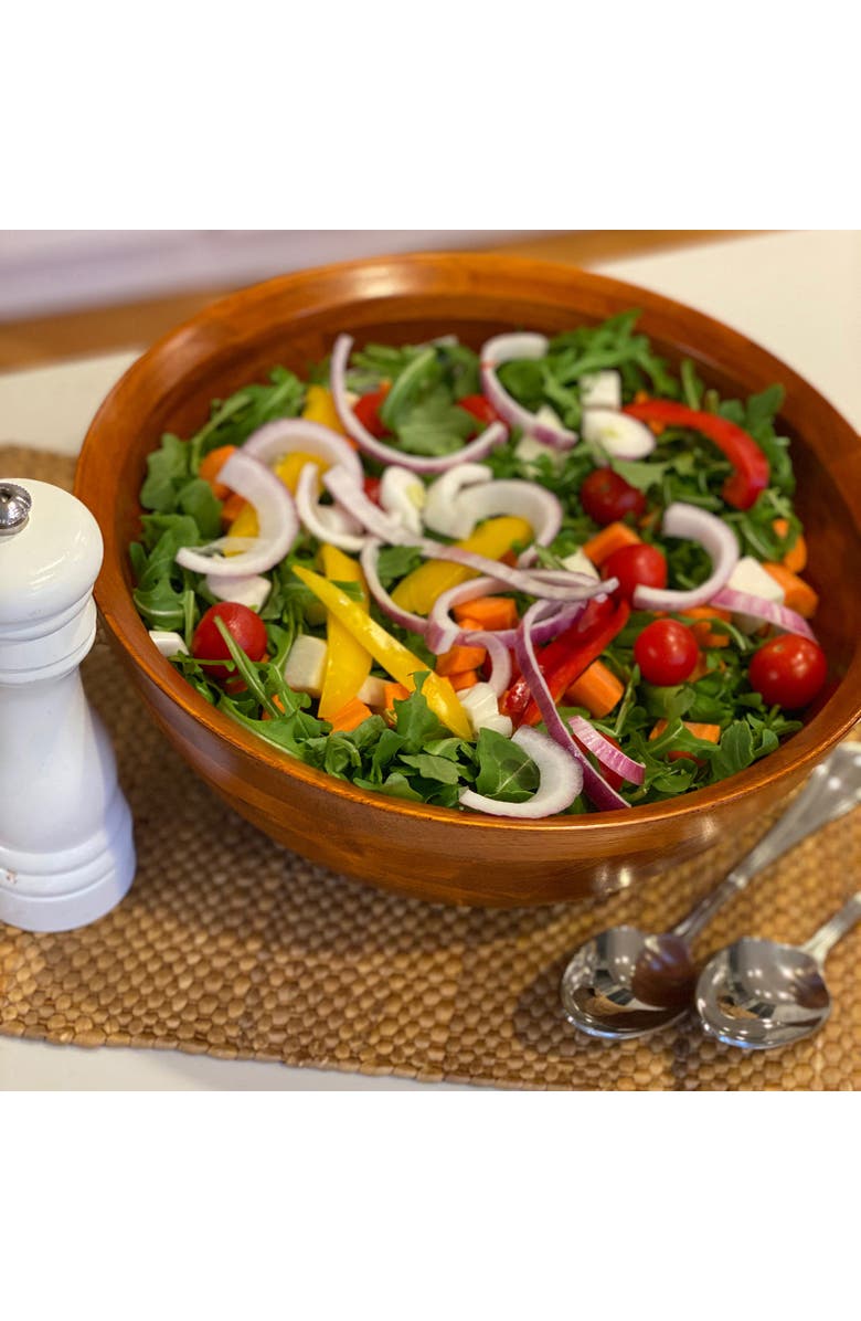 FRIELING Rubberwood Conical Bowl, Medium 4.5-Inch x 10-Inch Diameter, Alternate, color, Brown