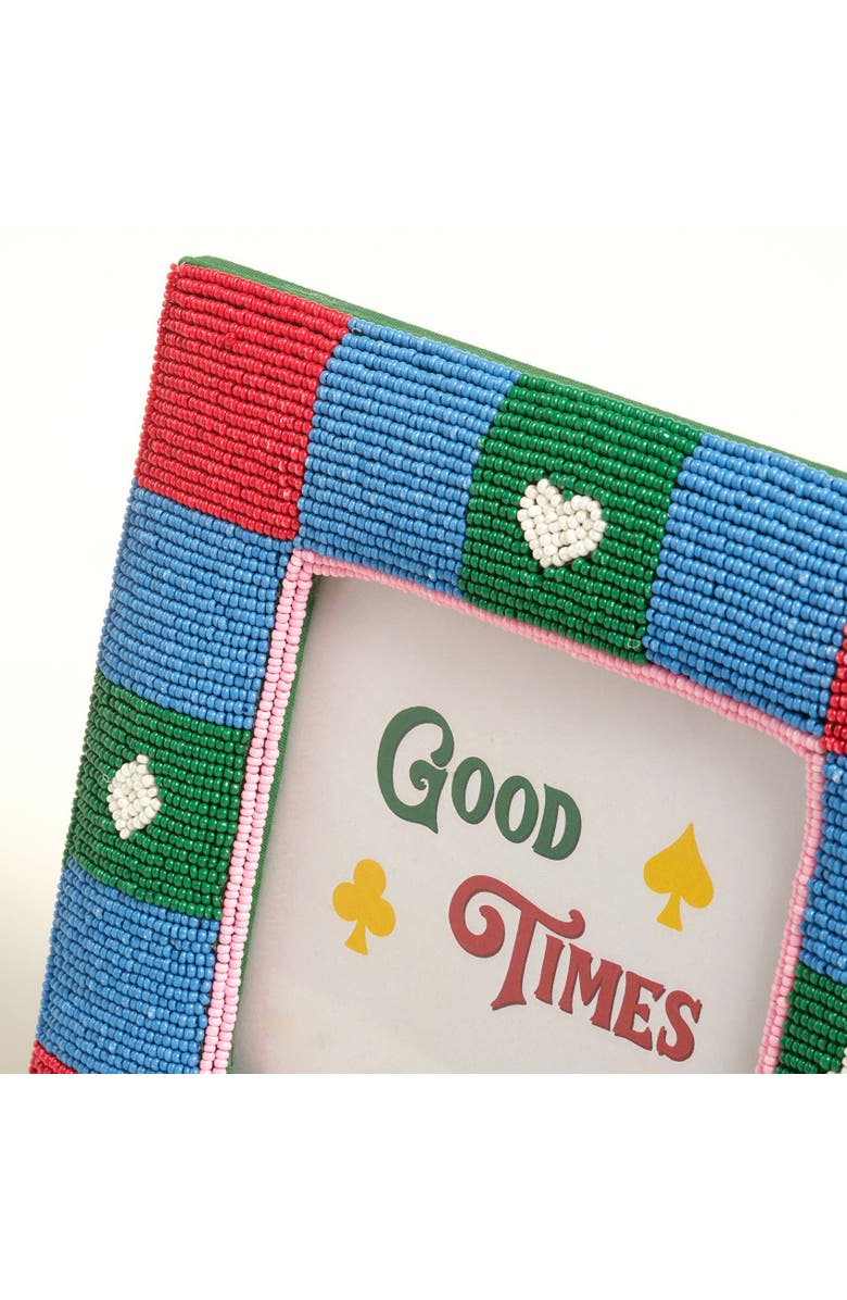 Zsa Zsa Zsu Dadri Decorative  Beaded Colorful Frame 7X7 In, Alternate, color, Blue