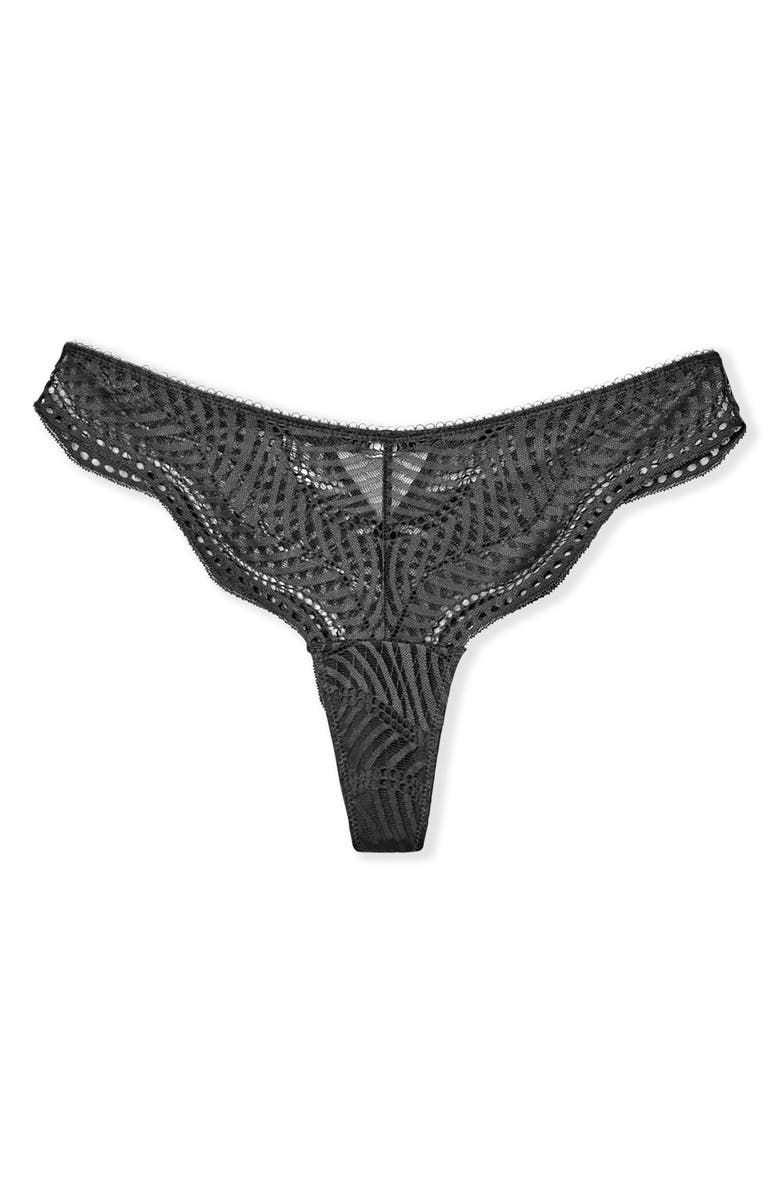 Etam Audace Lace Thong, Alternate, color, Black