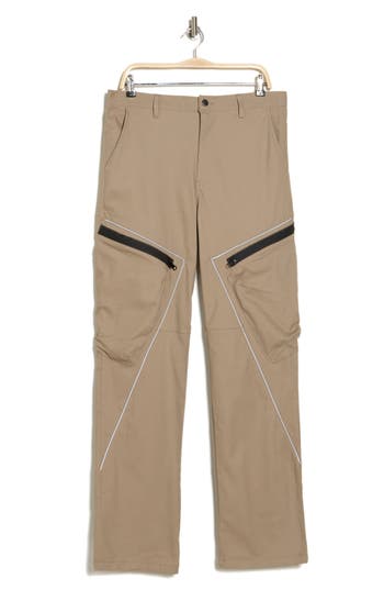 Shop American Stitch Reflective Piped Stretch Cotton Twill Pants In Khaki