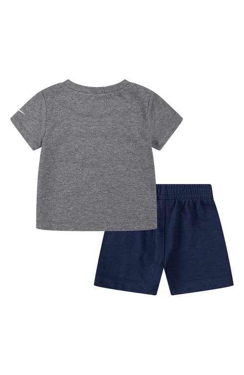 3 Brand Vertical Graphic T-shirt & Shorts Set In Gray
