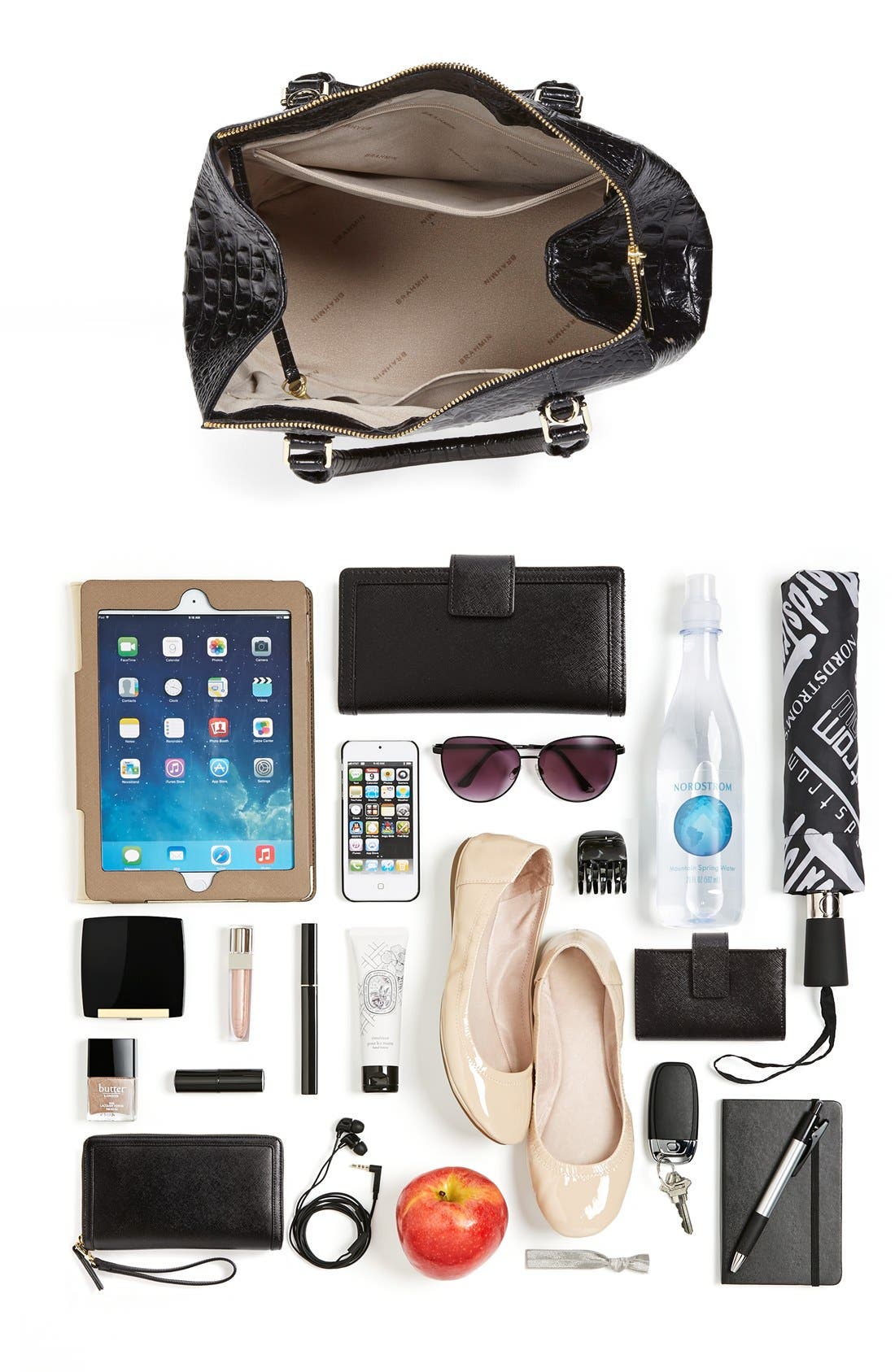 Brahmin 'West Lake' Croc Embossed Satchel, Alternate, color, 