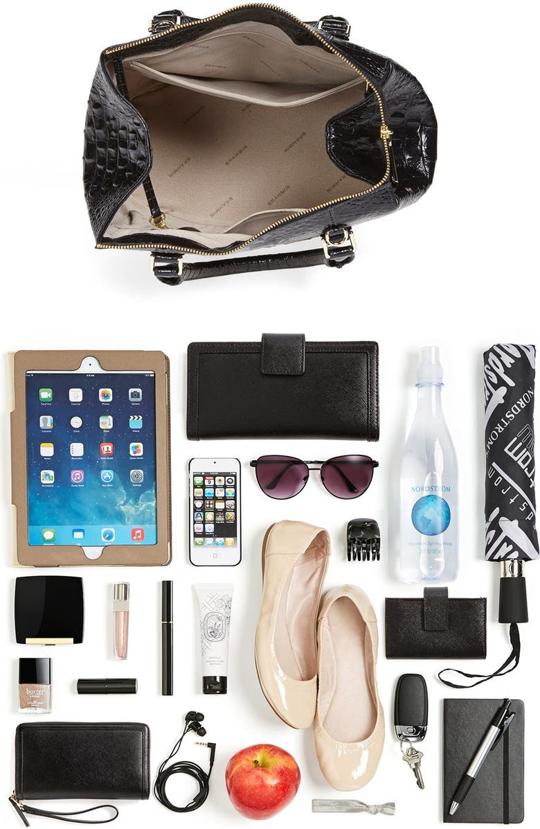 Brahmin 'West Lake' Croc Embossed Satchel, Alternate, color,