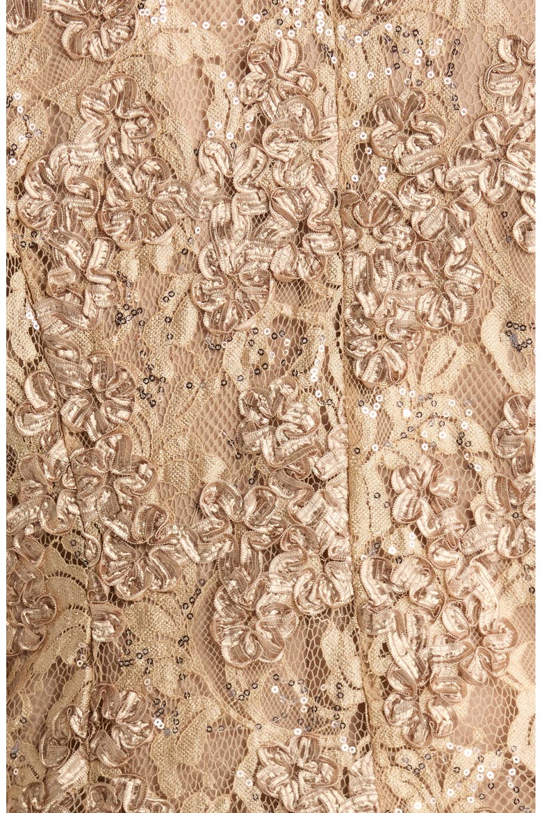 Sequin Lace Jacket & Sleeveless Dress Set, Alternate, color, TOFFEE