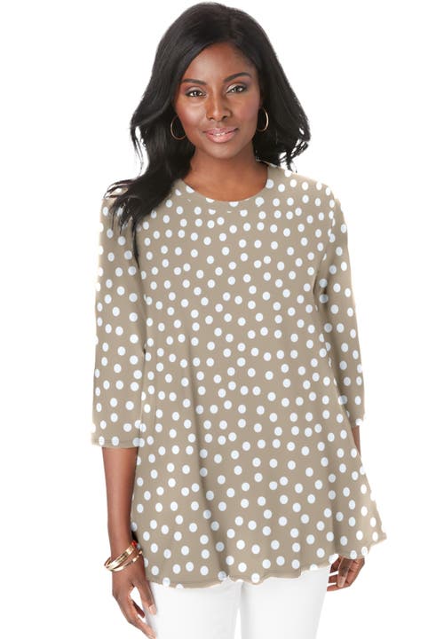 Jessica London Stretch Knit Swing Tunic In Multi