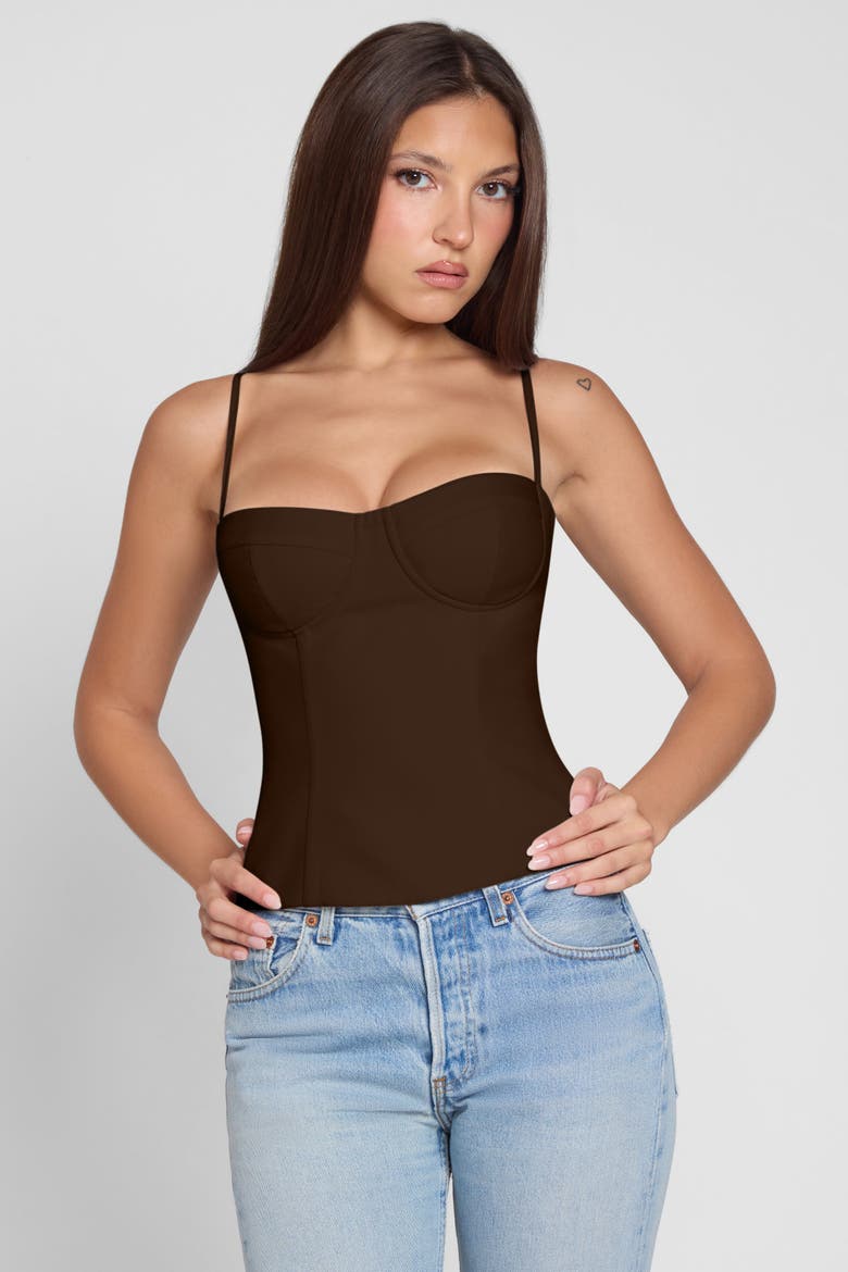 Bali Bustier Corset Top, Alternate, color, Brown