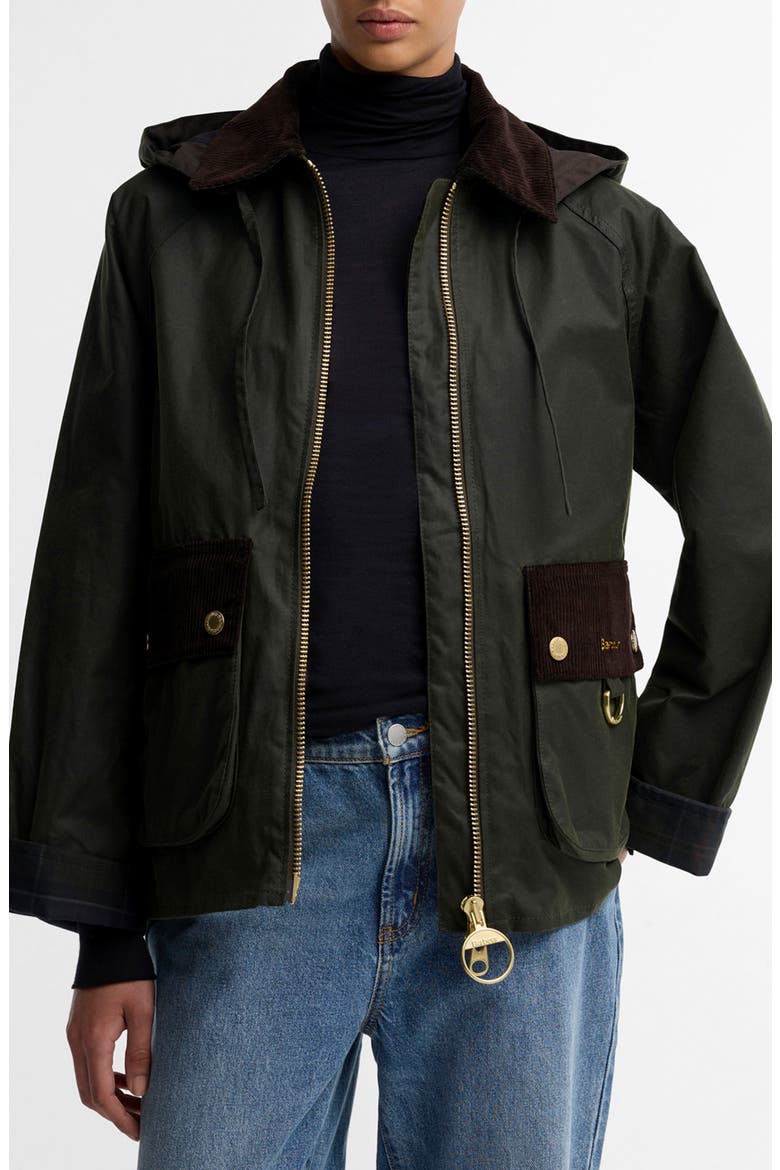 Carville Waxed Cotton Jacket, Main, color, FERN/ SHADOW CLASSIC